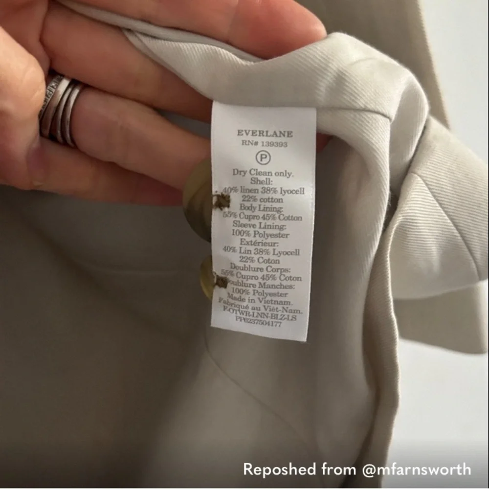 Everlane Classic Cream Blazer - Picture 4 of 5